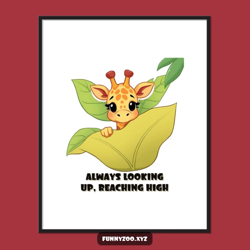 Funny Free Printable Wall Art: Giraffe Peeking, Jungle Vibes Downloadable Decor