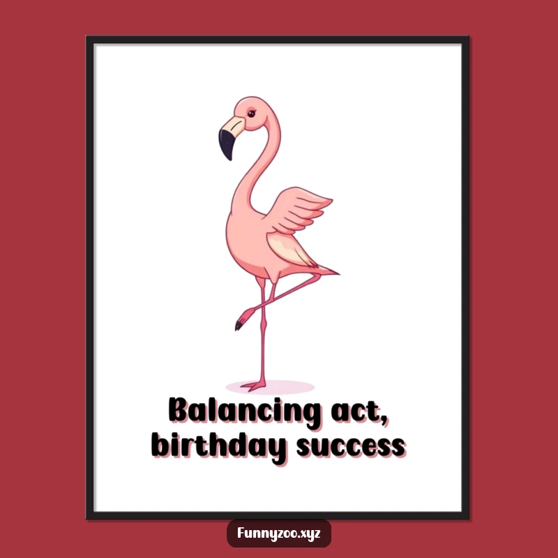 Free Printable Flamingo Handstand Wall Art - Funny Downloadable Decor for a Quirky Home!