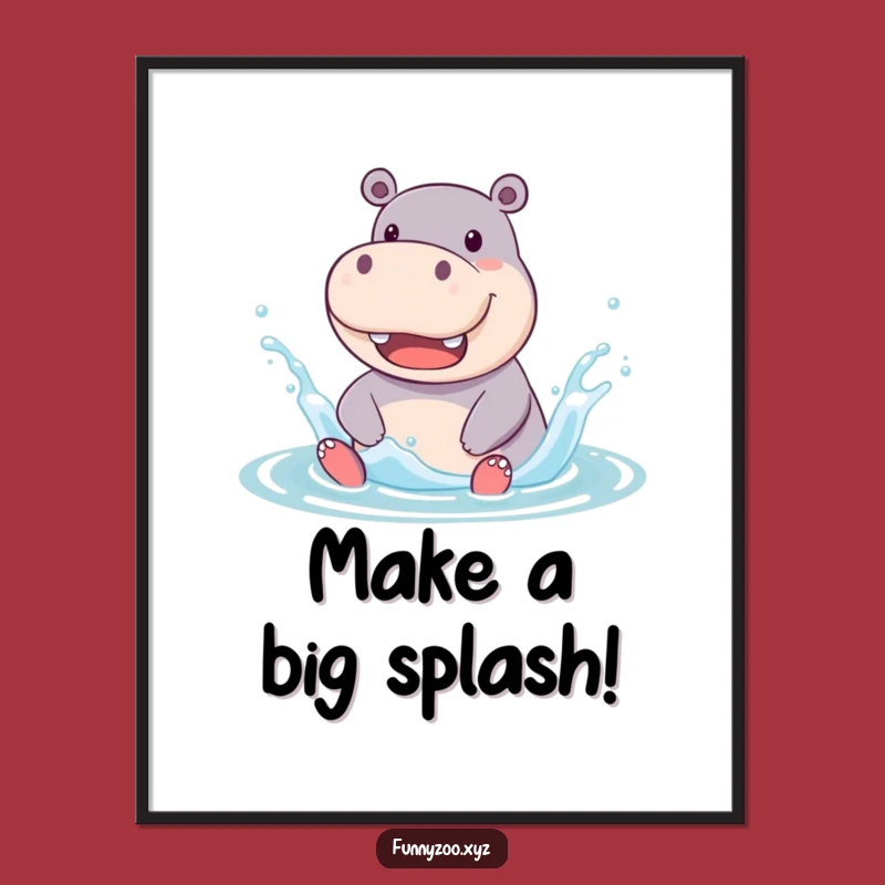 Free Printable Hippo Wall Art: Jolly Splash downloadable Decor for Fun Spaces