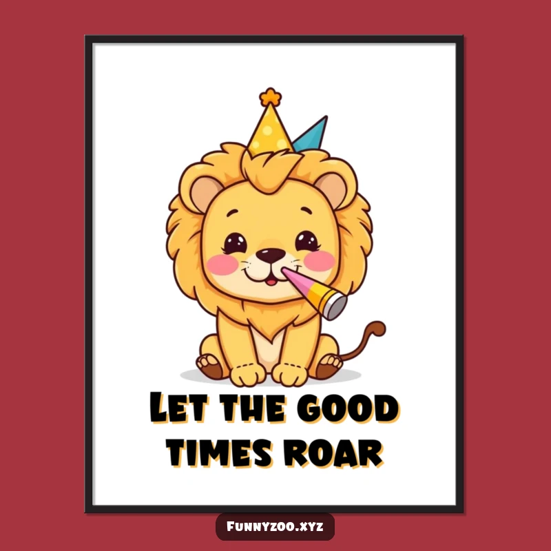 Funny Free Printable Wall Art: Roaring Lion Party, Downloadable Festive Decor