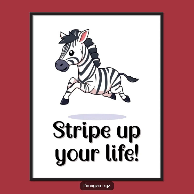 Playful Zebra Gallop Art Free Printable: Energetic Animal Downloadable Decor