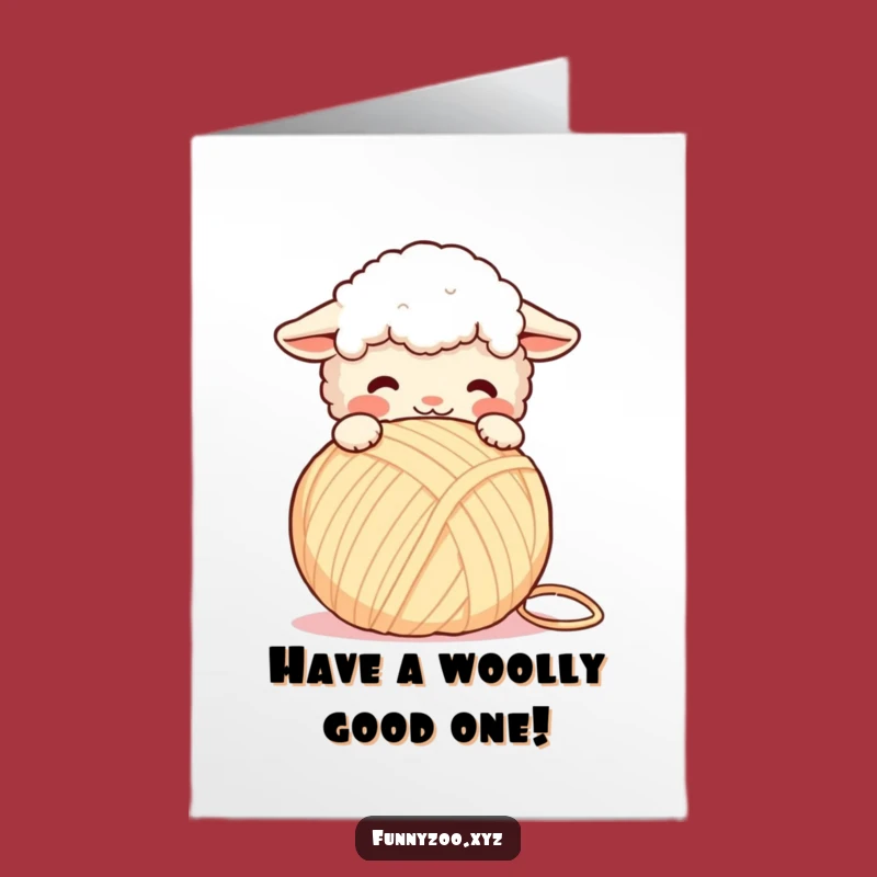 Free Printable Birthday Card: Sheep Headbutting Yarn Fun Birthday Gift
