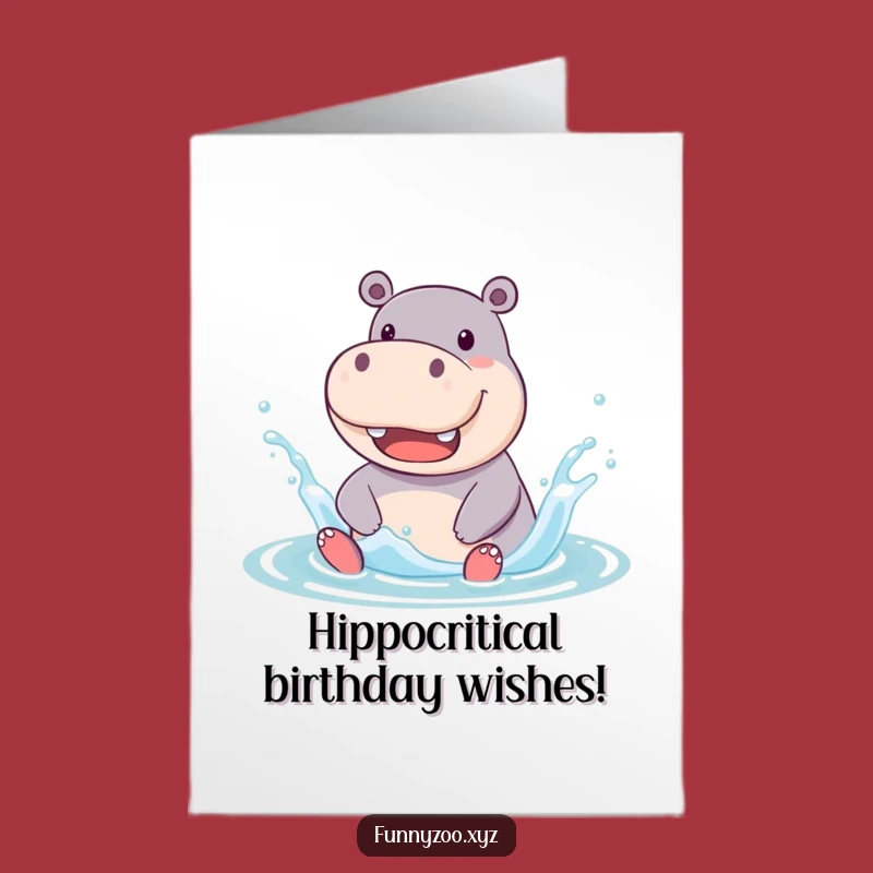 Free Printable Hippo Birthday Card: Splash into Fun with a Jolly Greeting