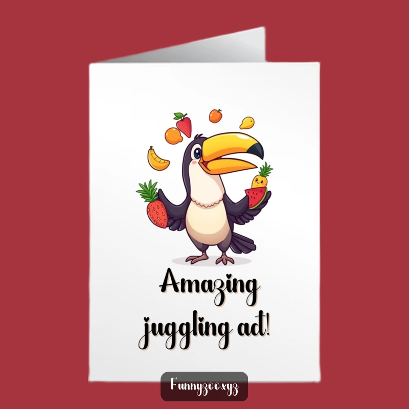 Free Printable Congrats Card: Juggling Toucan - Festive Downloadable Greeting!