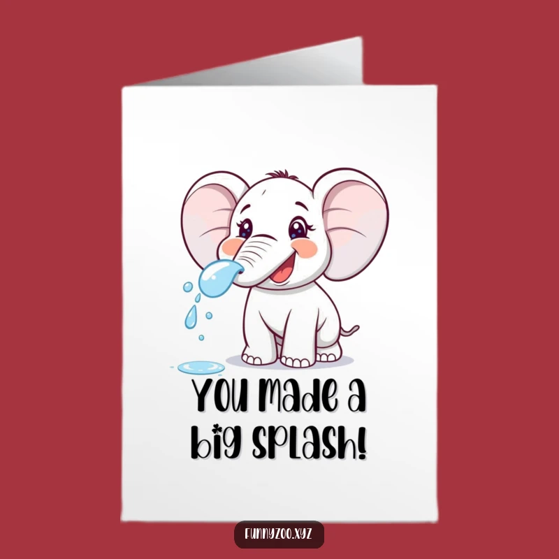 Free Printable Elephant Congrats Card - Water Spraying Success Humor