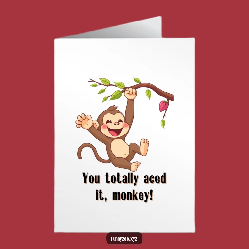 Free Printable Monkey Congrats Card - Swinging Vine Humor for Your Big Win