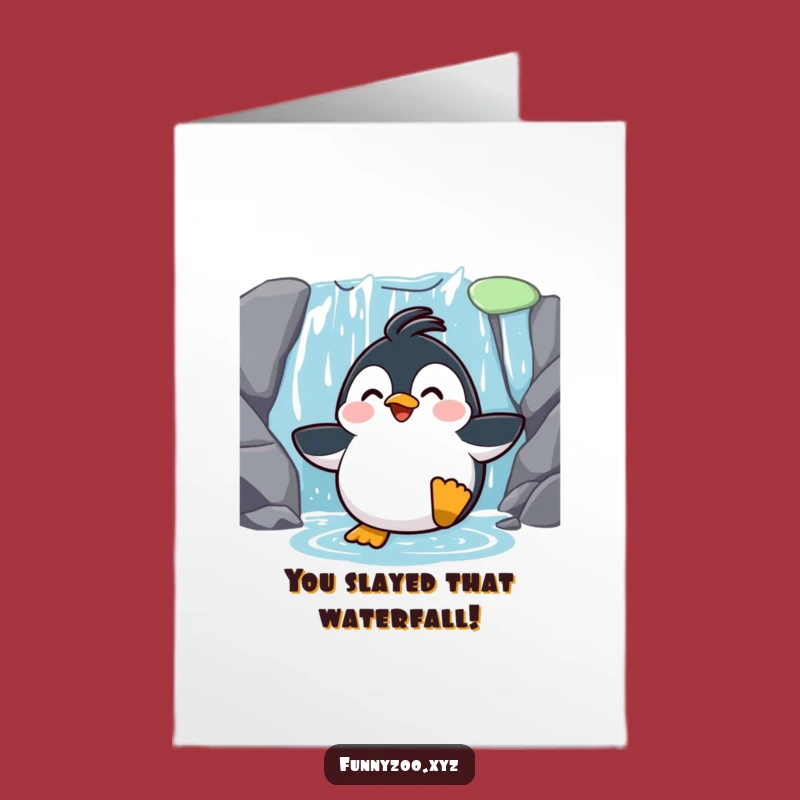 Free Printable Penguin Congrats Card - Surprised & Slipping Into Success!