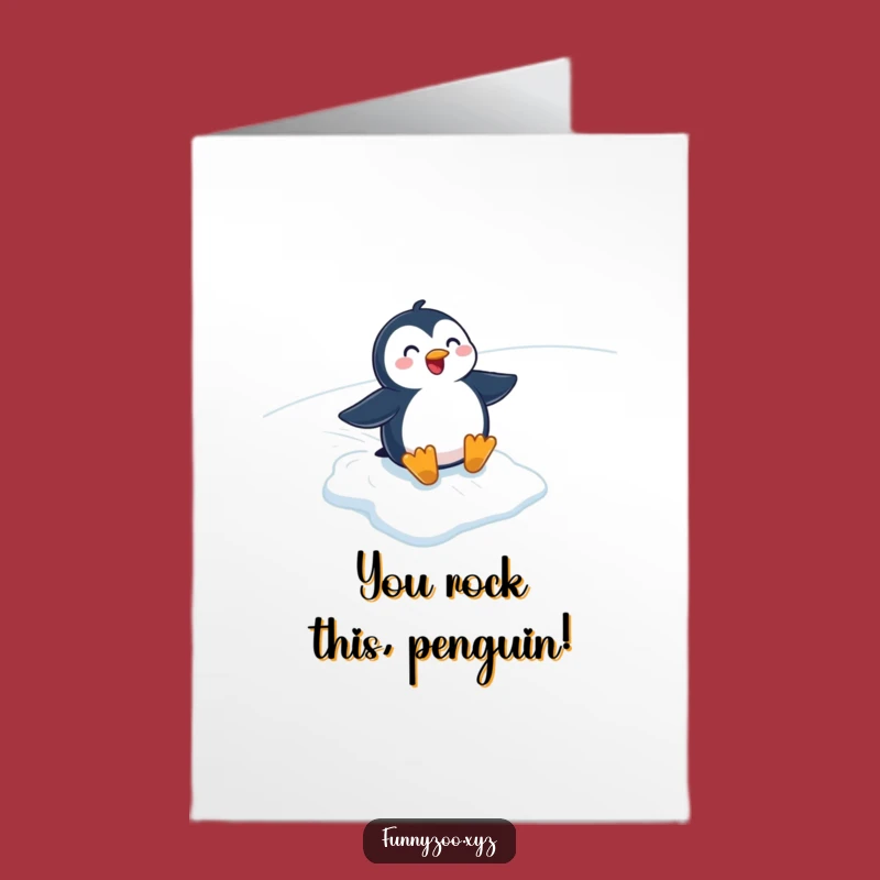 Free Printable Penguin Congrats Card - Sliding Down Success Humor