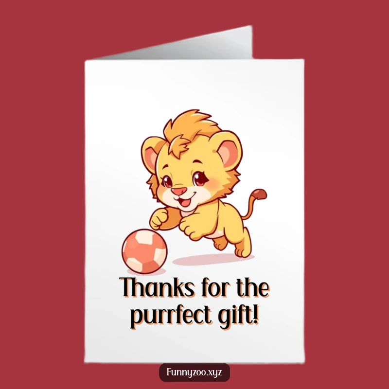 Free Printable Thank You Card: Lion Cub Pounce - Grateful Downloadable Note!