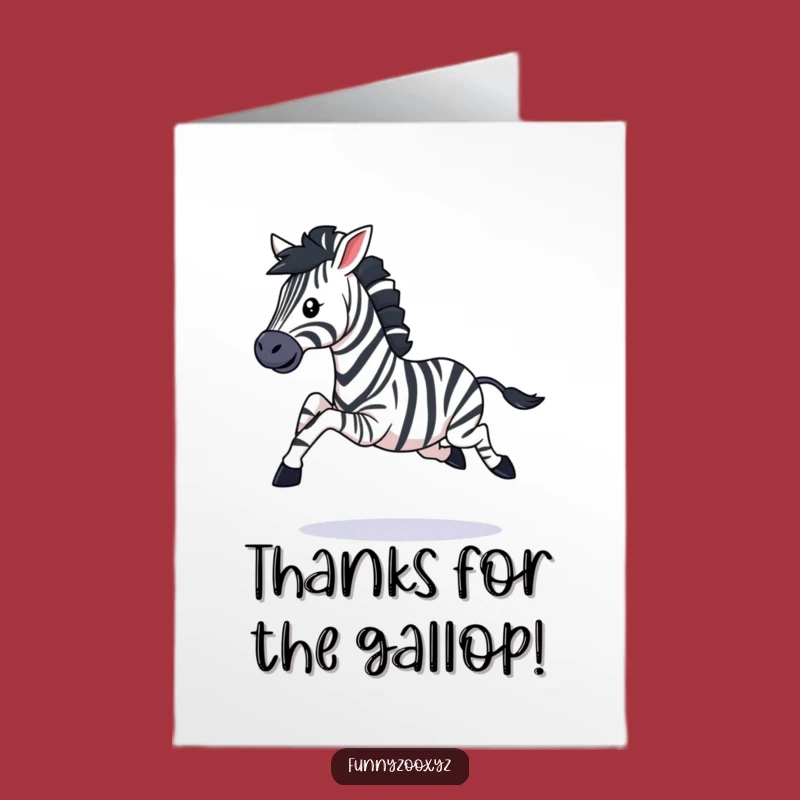 Zebra Thank You Card Free Printable: Galloping Gratitude Downloadable Gift