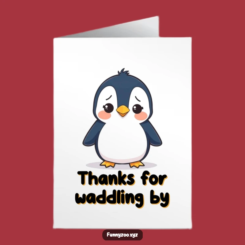 Free Printable Thank You Card: Penguin's Confused Strut Humorous Downloadable Gift