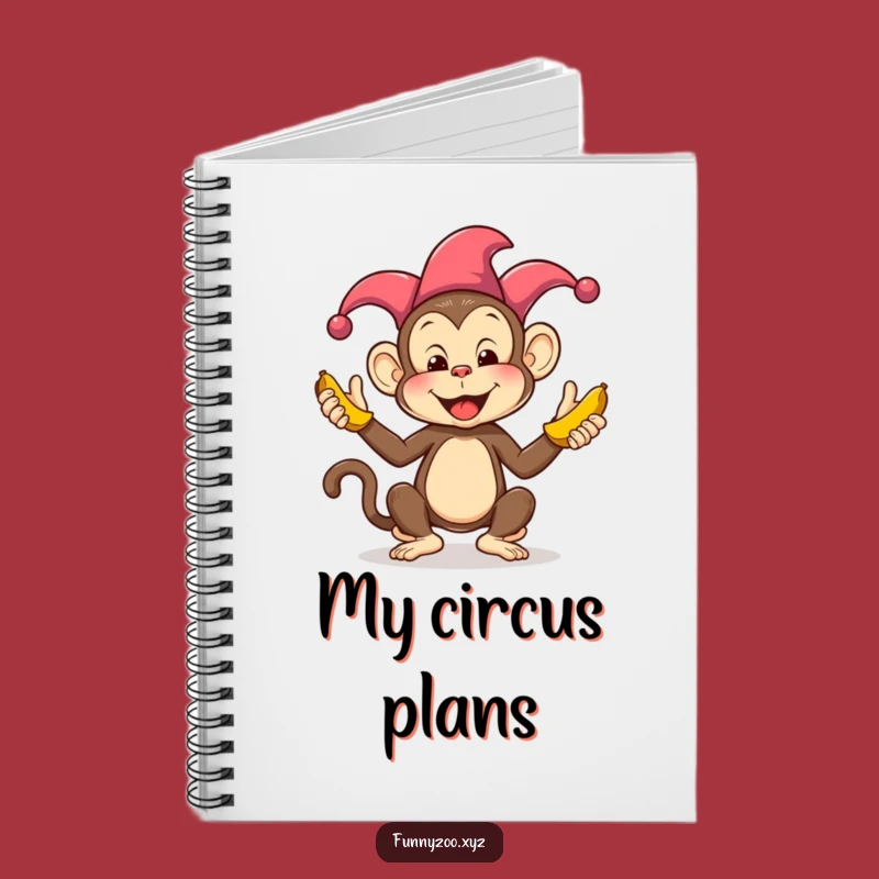 Funny Monkey Juggling Bananas Notebook: Jester Journal for School & Gifts