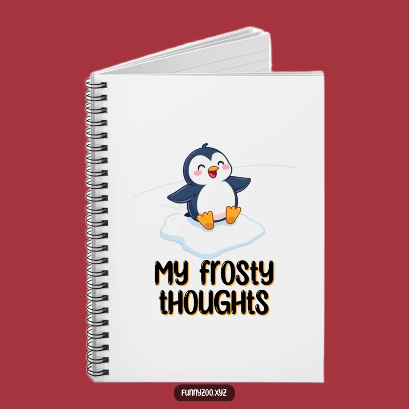 Funny Penguin Sliding Notebook - Jot Down Your Adventures, Cartoon Fun