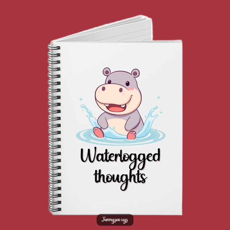 Funny Hippo Splash Notebook: Jolly Character Journal for Water Enthusiasts Gift