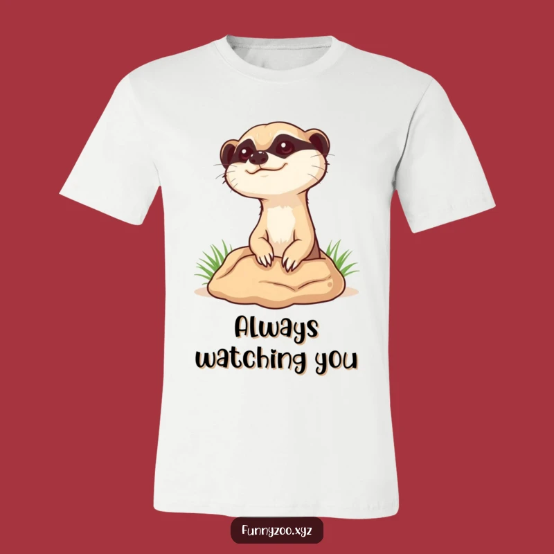 Funny Curious Meerkat T-Shirt: Peeking Animal Tee, Quirky & Fun Funny Gift