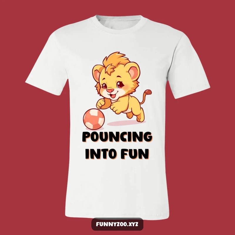 Funny Lion Cub Pounce T-Shirt: Playful Cub Action, Comfortable Funny Gift