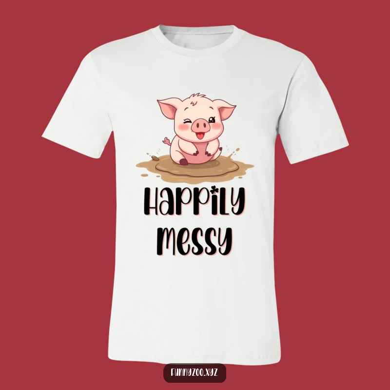 Funny Piglet Mud T-Shirt, Silly Cartoon Tee, Awesome Funny Gift Idea