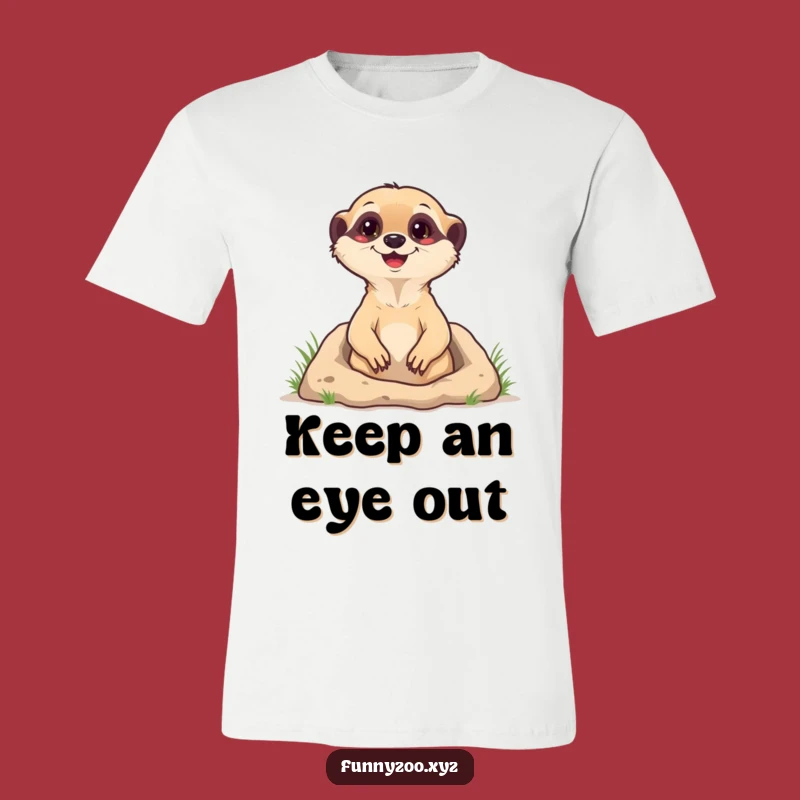 Funny Meerkat Pop-Up Tee: Adorable & Humorous Character T-Shirt Gift