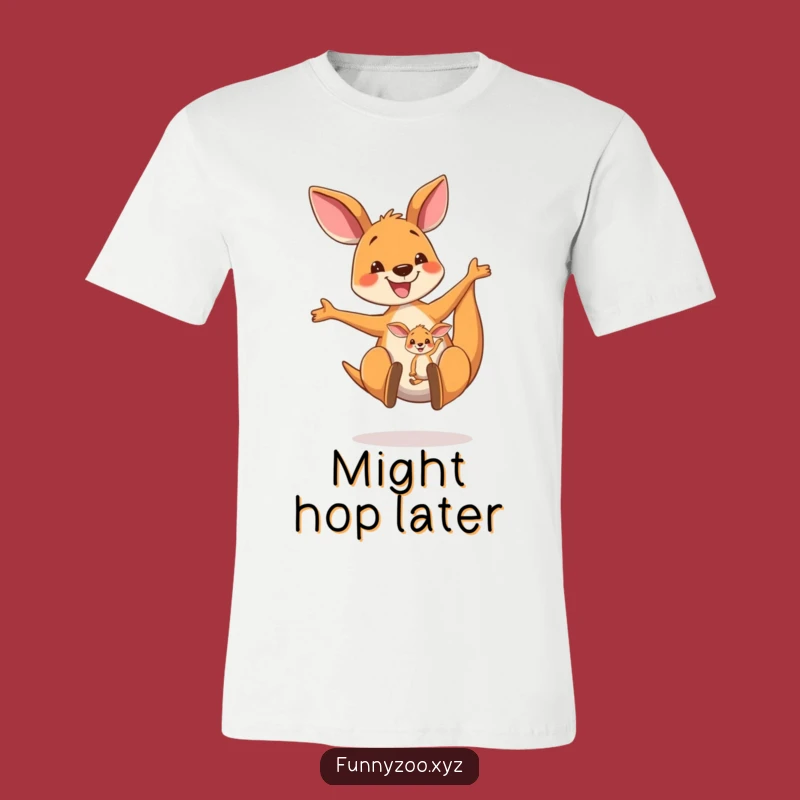 Funny Kangaroo Bounce T-Shirt: Happy Mom & Joey Tee for a Joyful Day