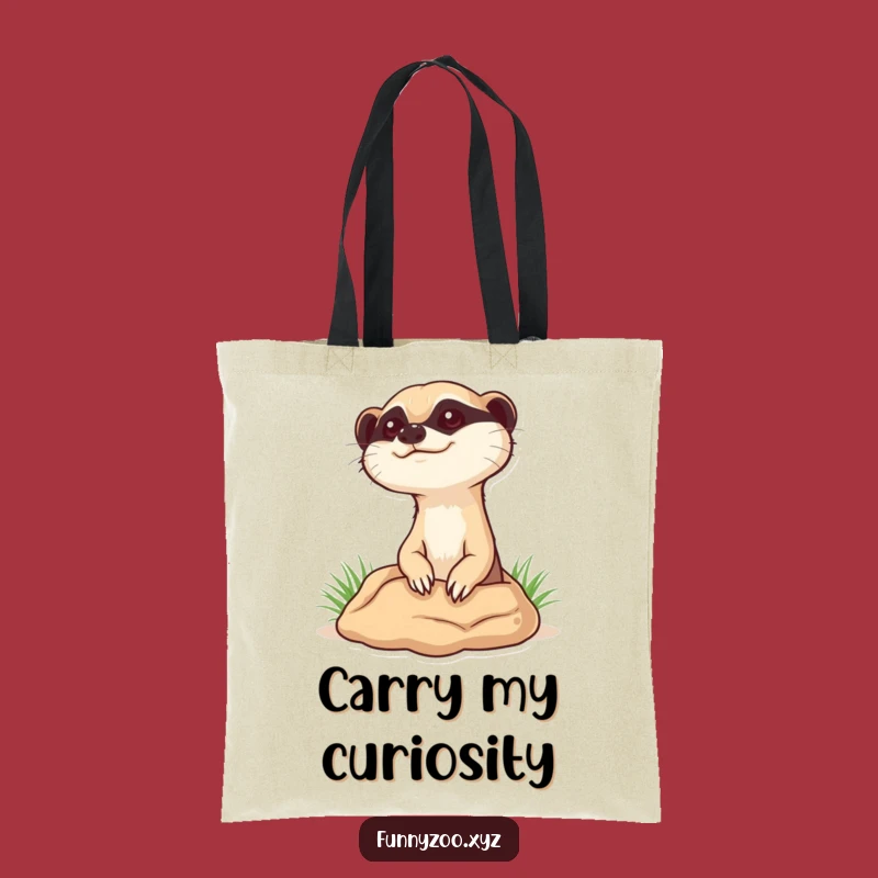 Funny Curious Meerkat Tote Bag: Peeking Animal Bag for Your Haul, Hilarious Funny Gift