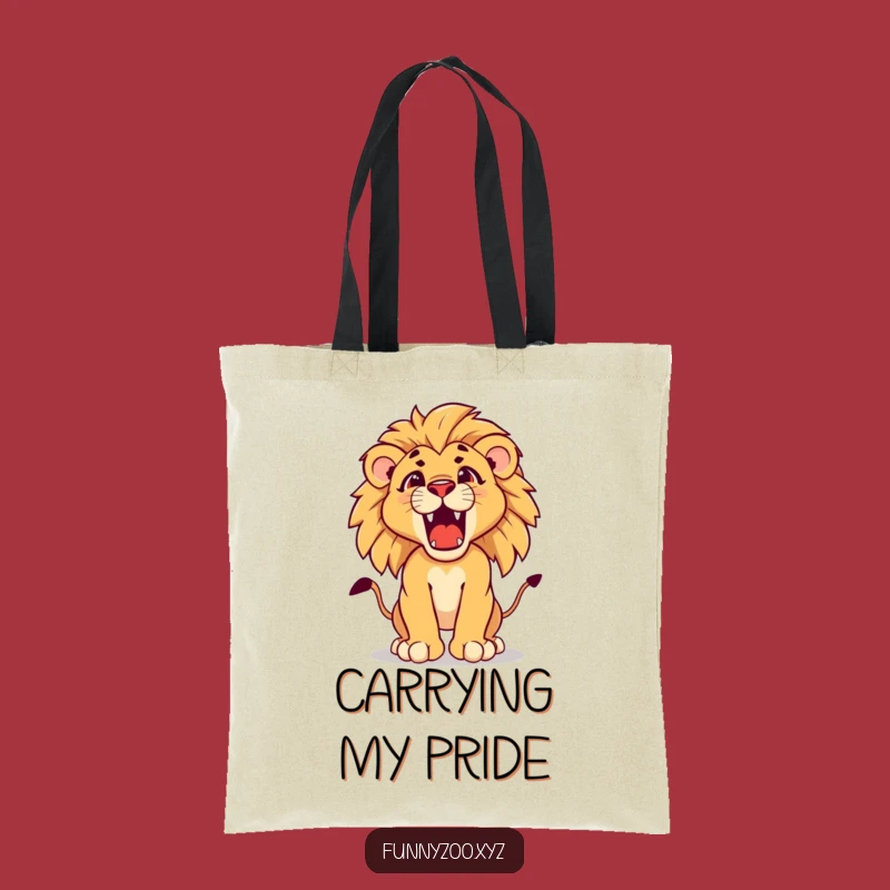 Funny Lion Cub Roar Tote Bag: Determined Cub Art, Perfect Humorous Gift
