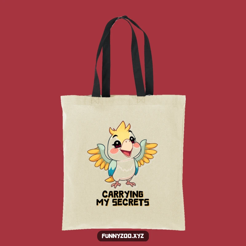 Funny Parrot Grin Tote Bag, Mischievous Bird Bag, Eco-Friendly Funny Gift
