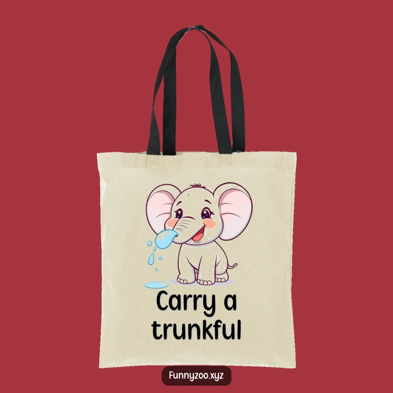 Funny Elephant Spraying Tote Bag - Safari Cartoon Carryall, Perfect for Errands