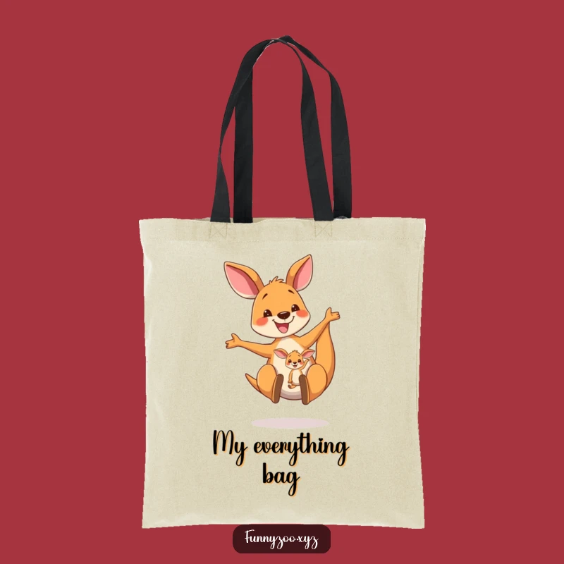 Funny Kangaroo Bounce Tote Bag: Chic Mom & Joey Carry-all, Whimsical Gift Idea