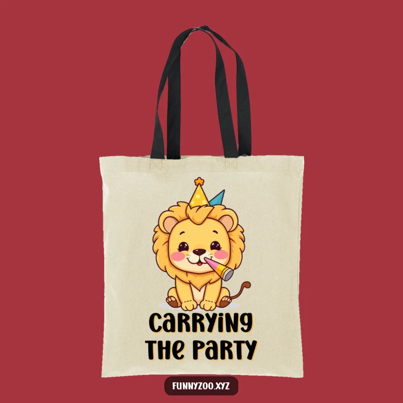 Funny Lion Party Tote Bag: Carry the Celebration, Hilarious Gift!