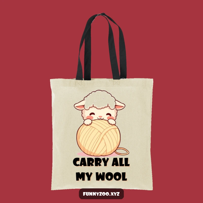 Funny Sheep Yarn Tote Bag: Carry Crafty Humor with This Woolly Bag!