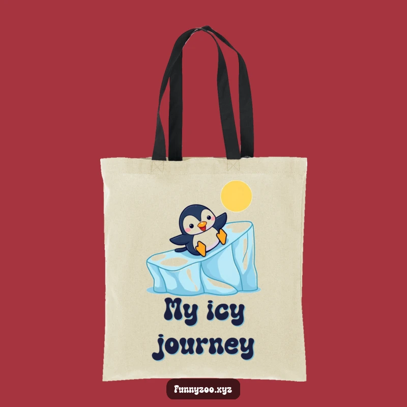 Funny Penguin Slide Tote Bag - Cheerful Arctic Carryall, Perfect Gift!